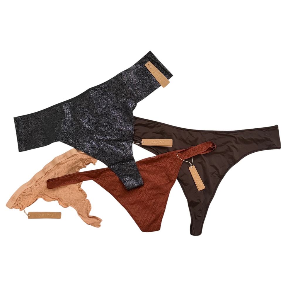 Skims Bundle of 4 Thongs in Various Colors Size 4X All NWT Lingerie Intimates
